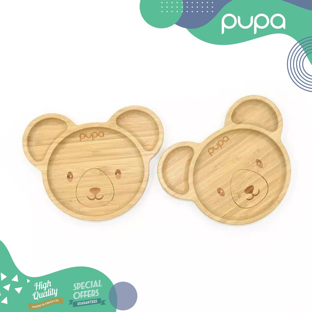 Piring Makan Bayi Bambu Silikon / Baby Bamboo Plate Silicone Suction PUPA