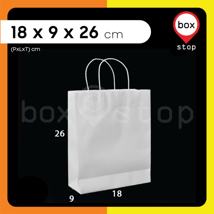 

[RESTOCK] Paper Bag - Paperbag Polos - PUTIH- 18x9x26 cm TERMURAH