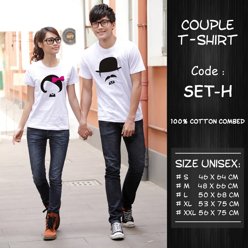 [FREE NAMA !!]  Kaos Couple Premium Quality - Get 2pcs!!