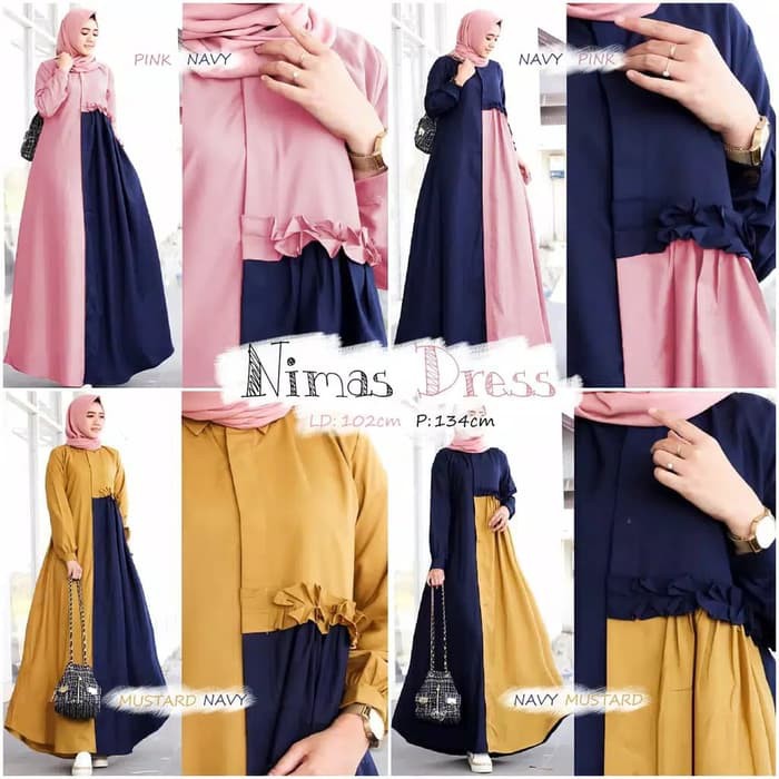Baju Gamis Jumbo Wanita Muslim SAMIRA LD 102 Ziper Sleting Baju Gamis Jumbo Wanita Muslim SAMIRA LD 102 Ziper Sleting