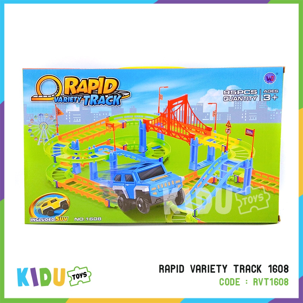 Mainan Mobil Lintasan Track Mainan Anak Cowok Mobil Mobilan Rapid Variety Track 1608 Kidu Toys
