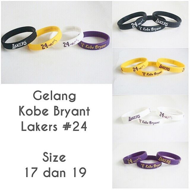 Gelang  Wristband Bracelet LA Lakers Basket Olahraga Kobe   Gelang  Wristband Bracelet LA Lakers Basket Olahraga Kobe