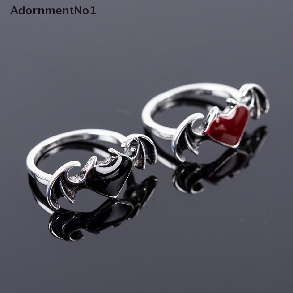 (AdornmentNo1) Soul Cincin Bentuk Hati / Sayap Iblis Untuk Hadiah Perhiasan Wanita / Pesta