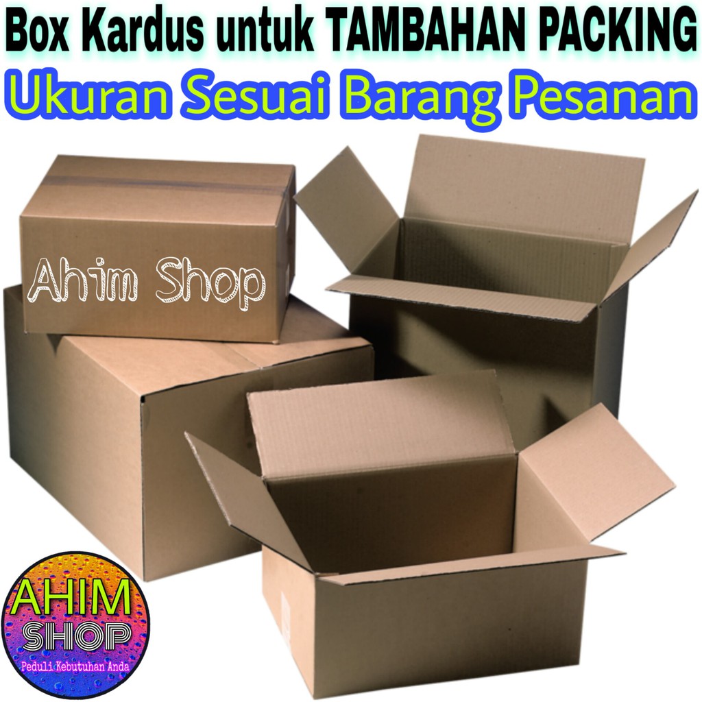 

Hanya Untuk TAMBAHAN PACKING Karton Box Kardus Packaging / Bubble Wrap / Kertas Kawul Putih Shredded Paper Ukuran Menyesuaikan Barang Pesanan di AHIM