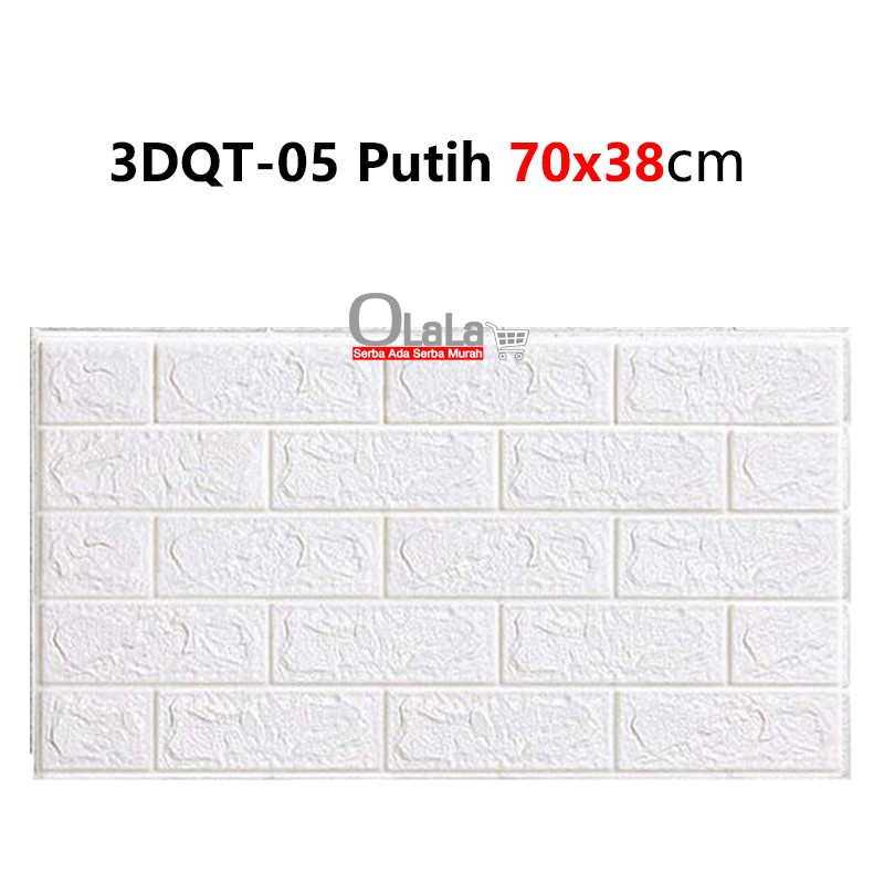 Wallpaper 3D Modern Foam Batu Bata Ukuran 70 X 77 Wall Sticker 3DQT-05-3D-38X70CM