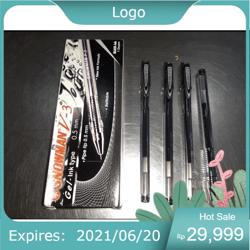 

Bolpen Snowman V-3 Gel-Ink (Hitam Biru Merah|0.5mm)/Ballpoint/Bolpoint/Pena/Ballpen/Pulpen