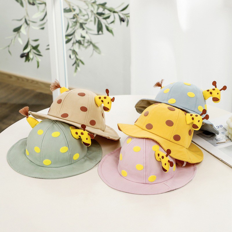 Topi Bucket Anak Motif Jerapah Face Shield Anti Virus Topi Giraffe Pelindung Wajah