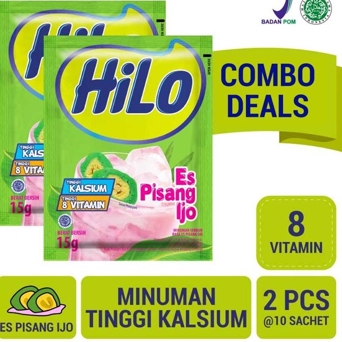 

[ Tampil fashionable] Twin Pack - HiLo Es Pisang Ijo 10 Sachet - Minuman Bubuk Tinggi Kalsium .,.,.,.,