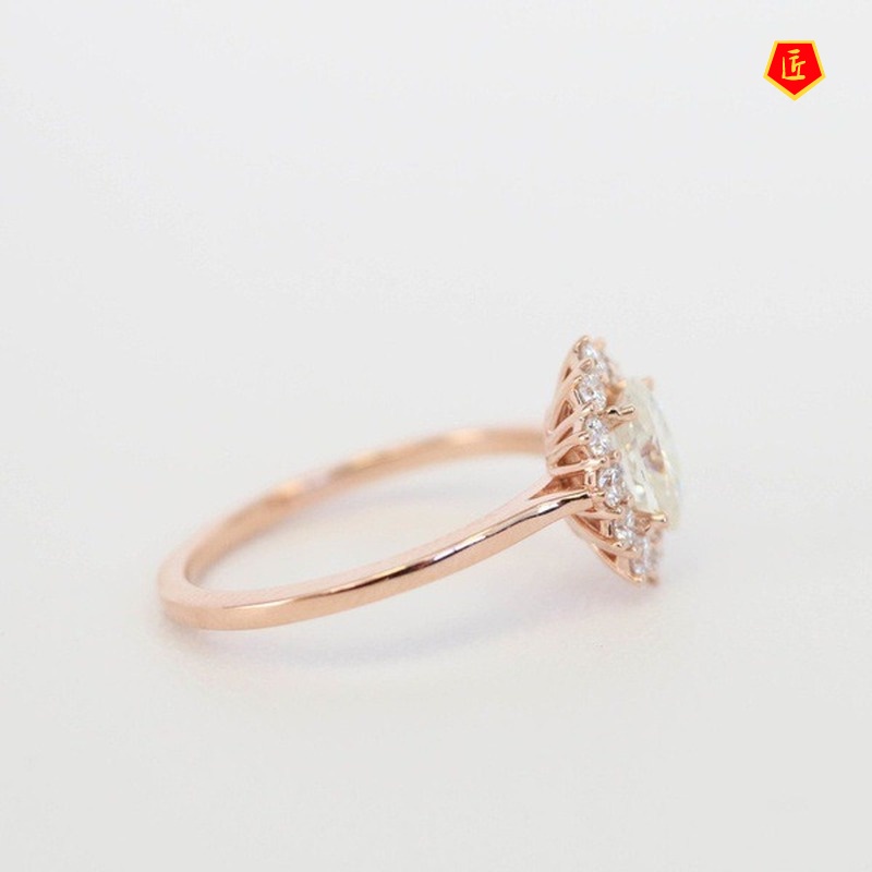 [Ready Stock]Women's Fashion Luxury Opal Ring 18K Rose Gold