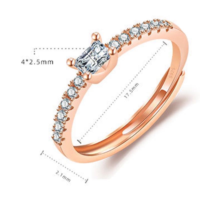 Cincin 925 Sterling Silver Bentuk Bulat Aksen Zircon Gaya Klasik Untuk Wanita