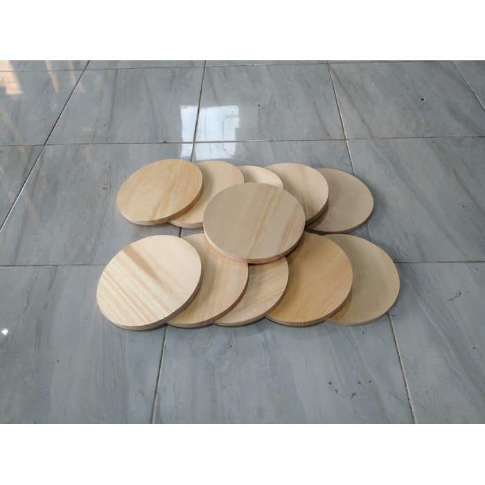 Talenan Kayu Model Bulat Diameter 20 cm / Wooden Cutting Board