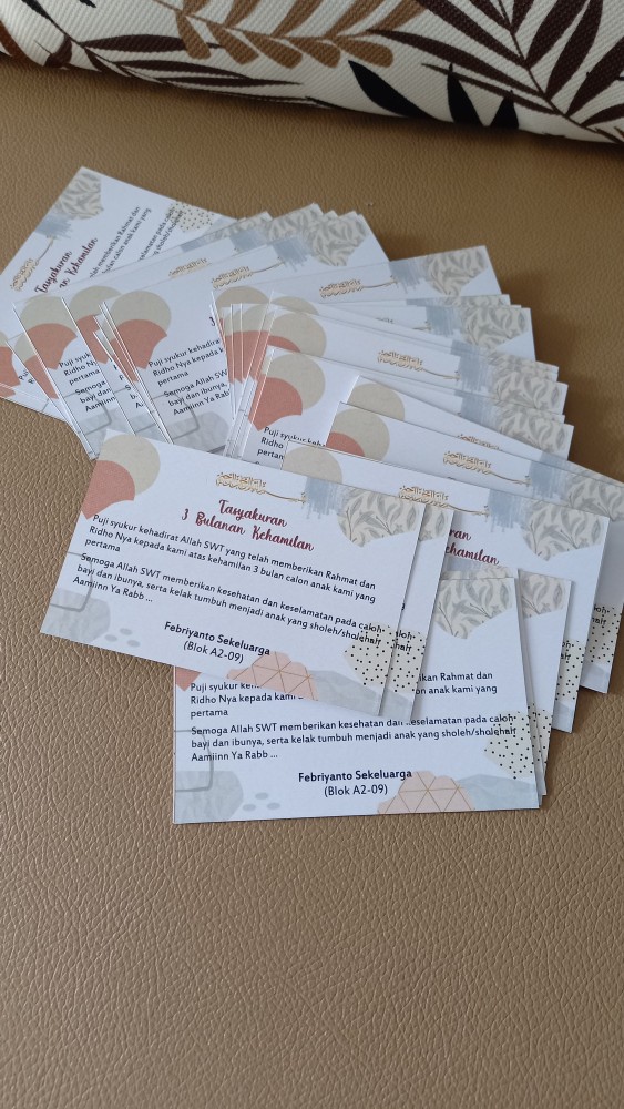 Stiker Kartu Tasyakuran Aqiqoh Tedak Sinten Kelahiran Bayi Ulang Tahun Kehamilan Tingkepan Dl