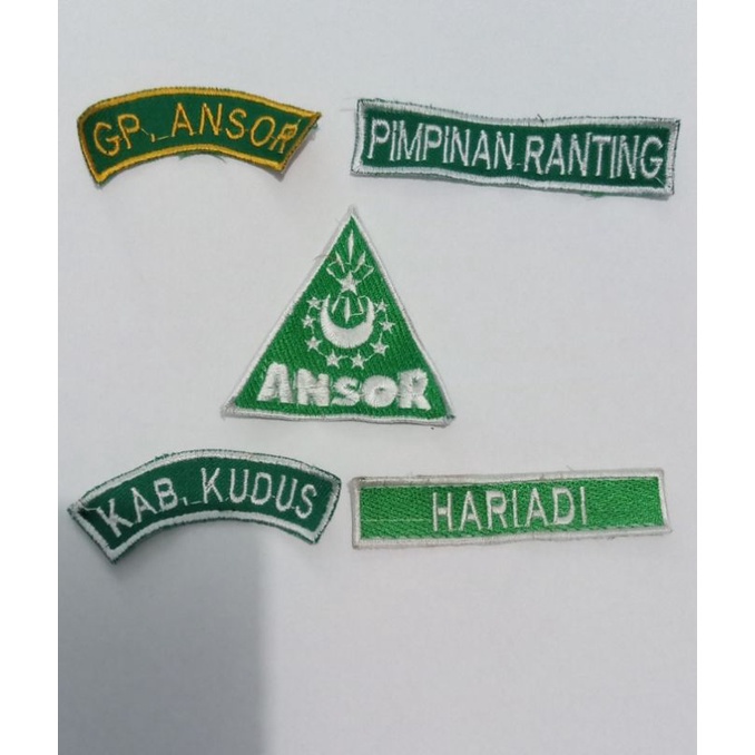 Bordir Ansor Bordir Emblem Paket Lengkap Atribut Ansor Logo Ansor Bordir Nama
