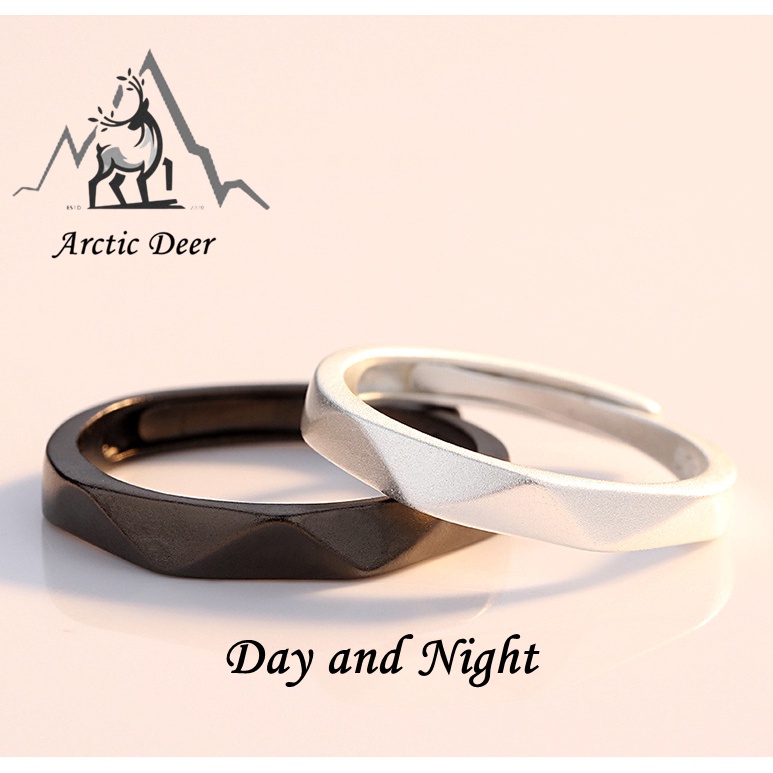 Cincin couple-Day and Night cincin pasangan cincin titanium Original Arctic Deer