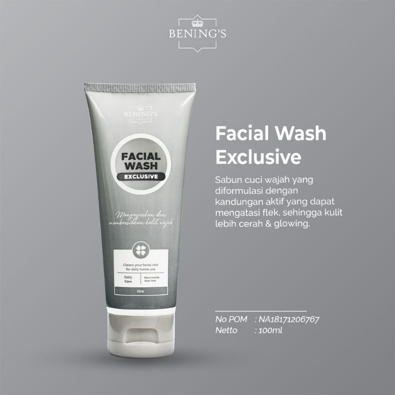 BENING'S SKINCARE PAKET EXLUSIVE/PAKET BRIGHTENING/PAKET ACNE ORIGINAL BY DR. OKY PRATAMA-FACIAL WASH EXLUSIVE