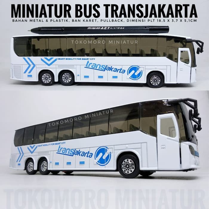 Miniatur Bus diecast bis warna kuning