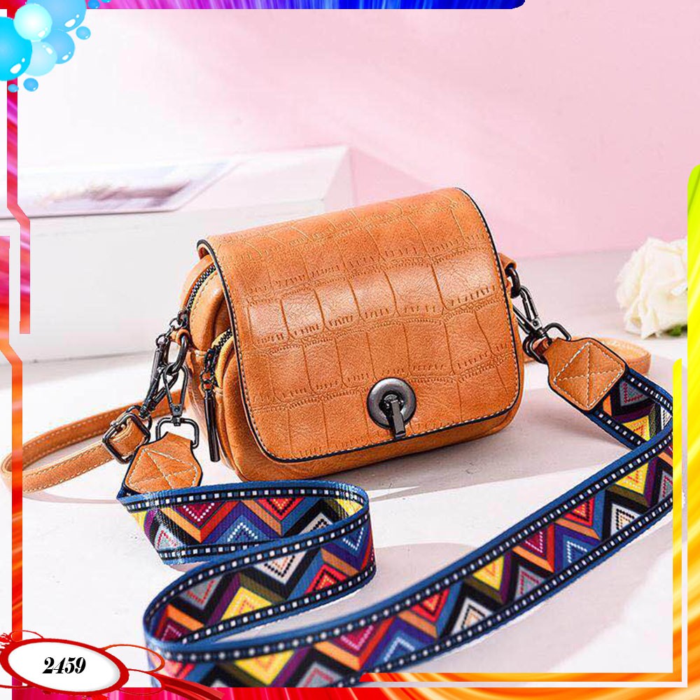 BQ2459 / VC89779 1KG BISA 2TAS TAS SELEMPANG MOTIF ELEGANT TAS FASHION WANITA IMPORT BATAM