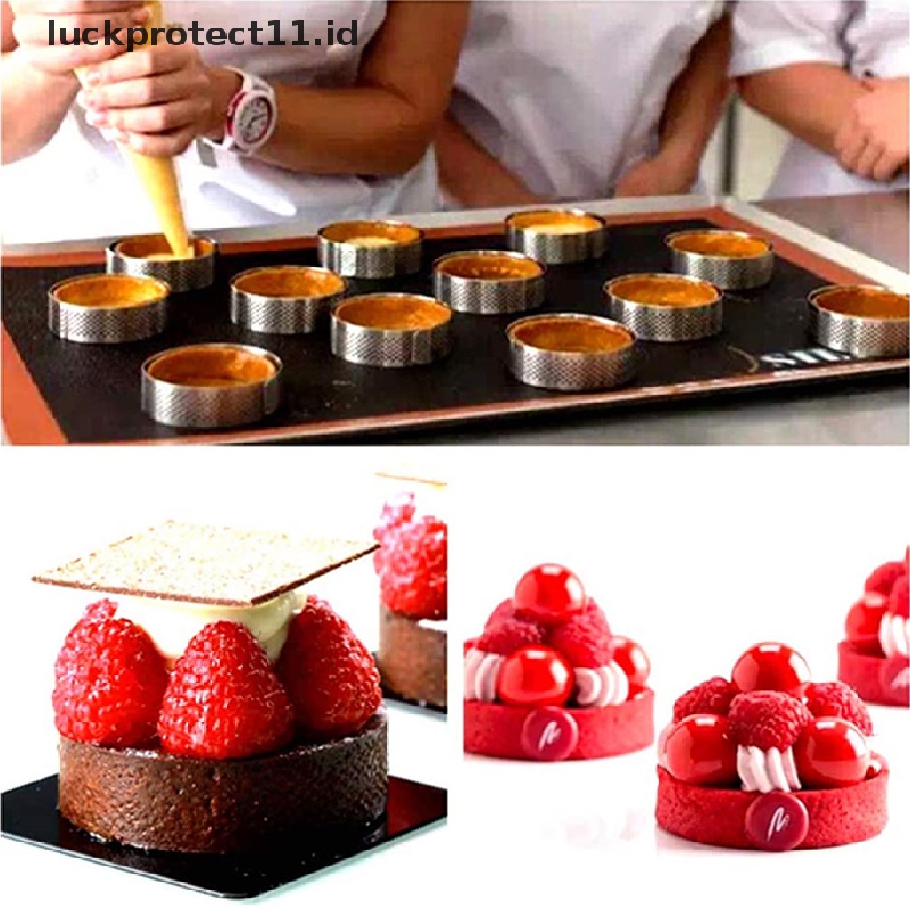 &lt; Luckprotect11. &lt; LuckproteksiCetakan Kue Tart Bentuk Bulat Bahan stainless Steel