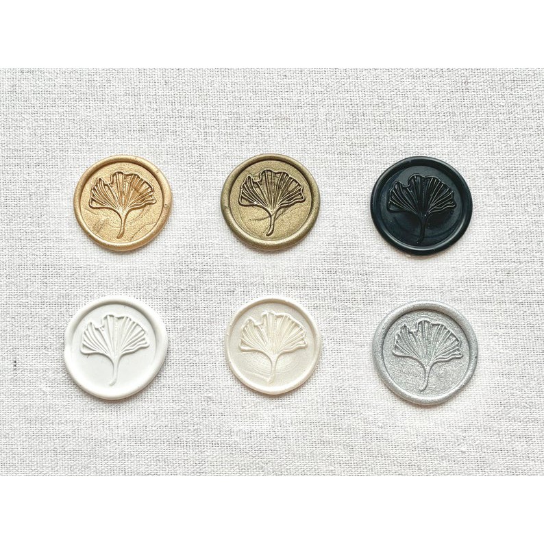 

Ginkgo Leaf Self Adhesive Wax Seals, Botanical Wax Seal Stickers, Wedding , DIY Wax Seal