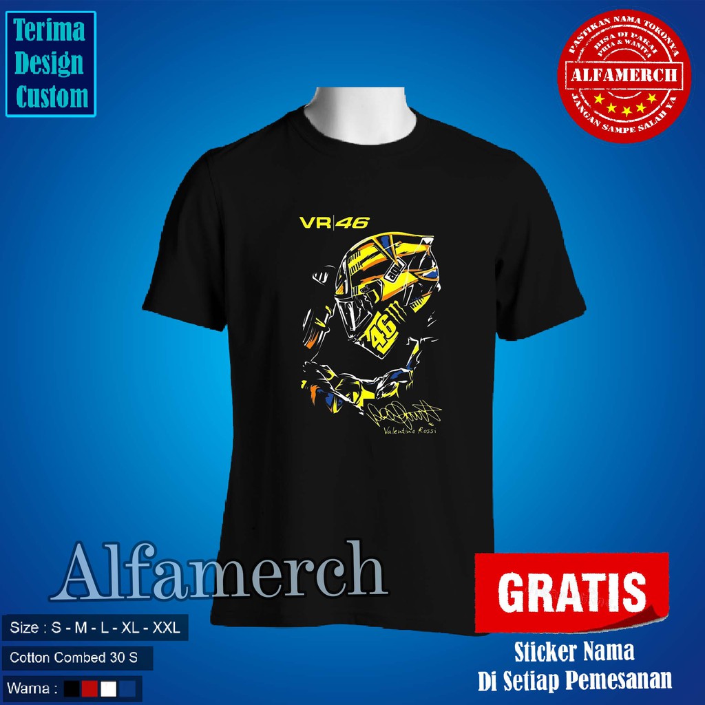 MURAH Tshirt / BAJU / KAOS VALENTINO ROSSI ALFAMERCH