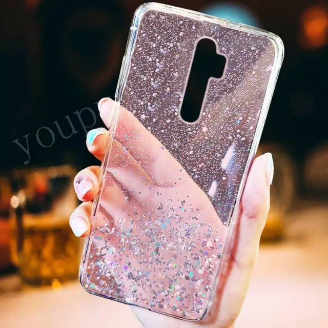 0299 VVV case HP OPPO RENO 4 2F 4F A93 5 6  TPU Soft case silikon glitter blink bling motek popsocke
