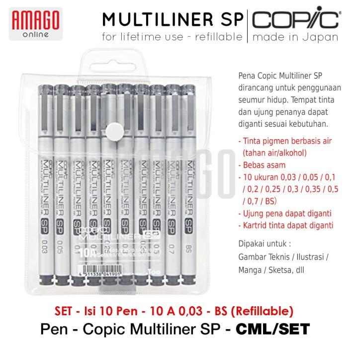 

COPIC MULTILINER SP - SET 10A 0.03-BS - 10 PCS - REFILLABLE - CML/SET