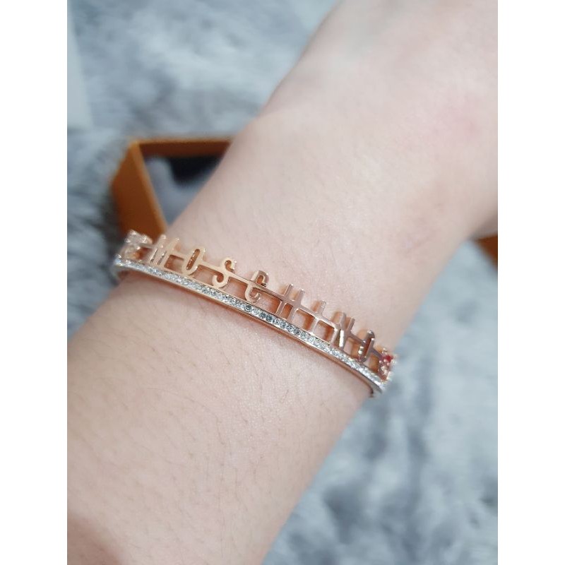 Gelang Titanium stainless steel Premium anti karat Bracelet titanium ori Rosegold gtt-0011