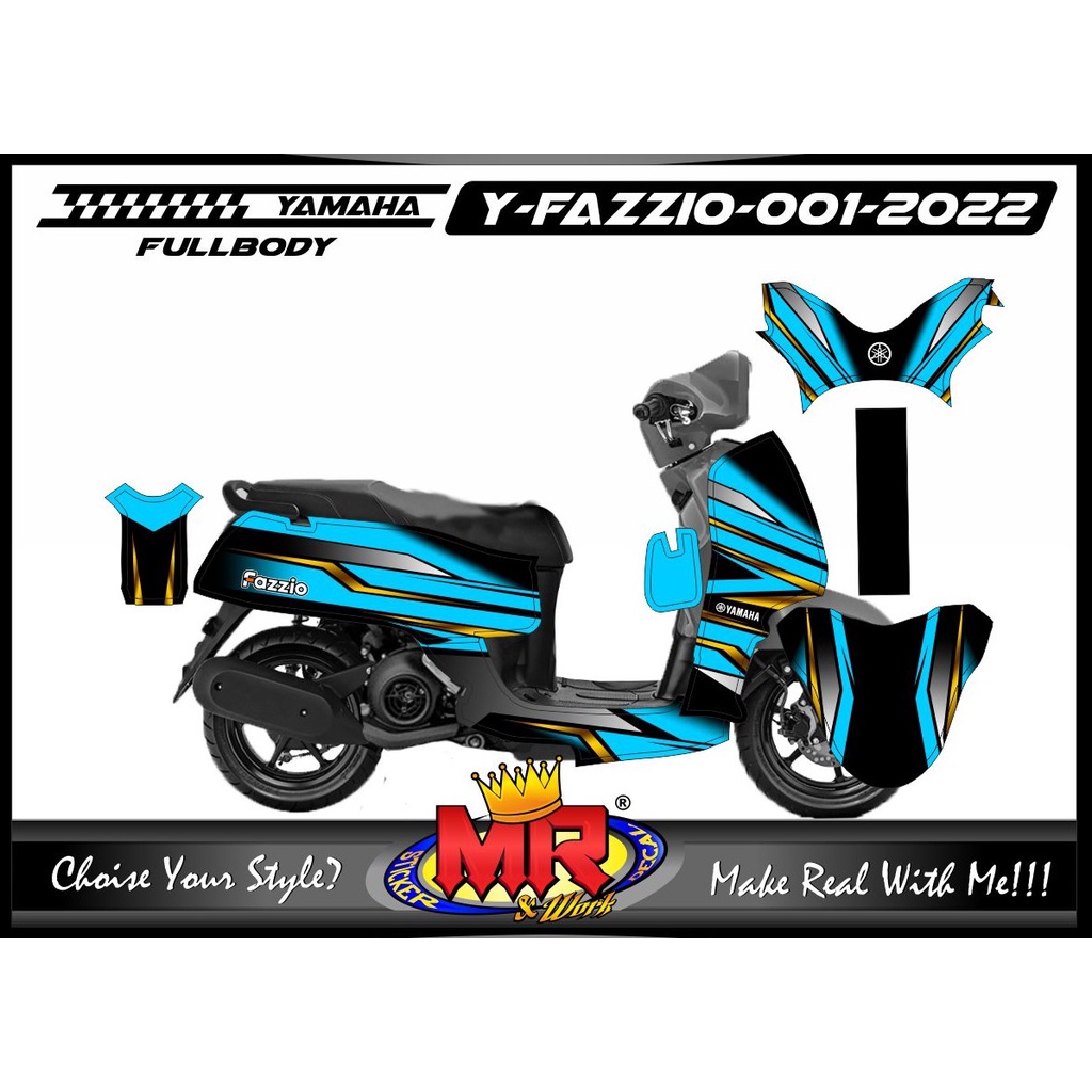 Variasi Motor Modifikasi Decal Motor Stiker Yamaha Fazzio FullBody