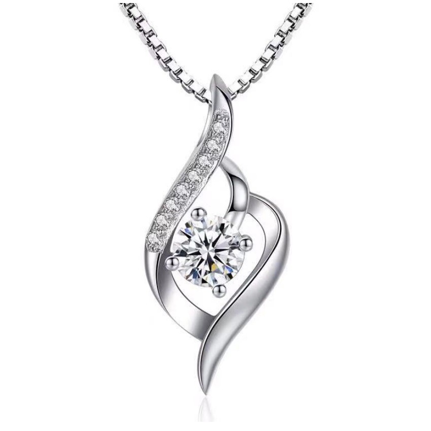 Kalung + Liontin Wanita DIAMOND WING D15 Sterling Silver Perak S925 ANTI KARAT Silver Korea Fashion