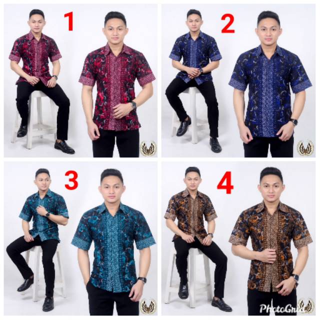 Kmeja batik lengan pendek pria termurah