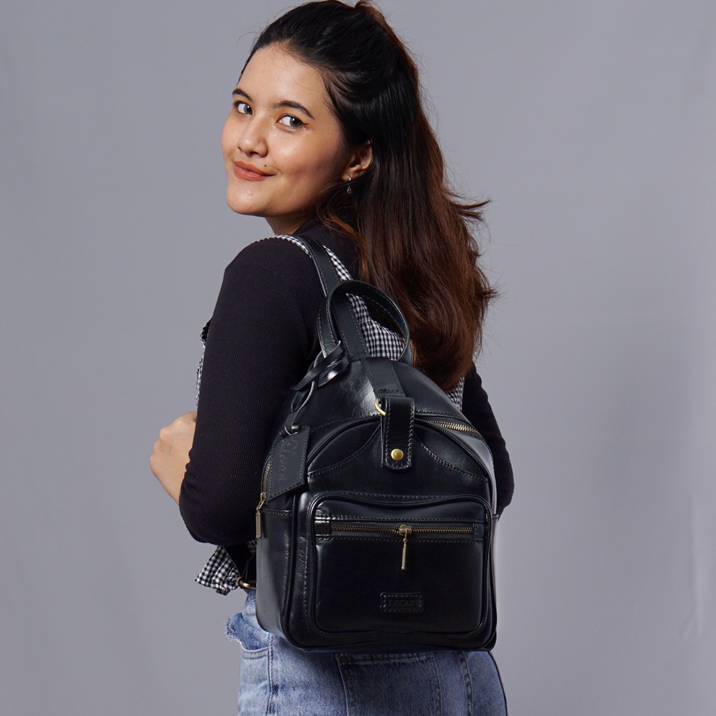 Lecari Lexi Backpack Tas Ransel Punggung Wanita Kulit Asli Leather