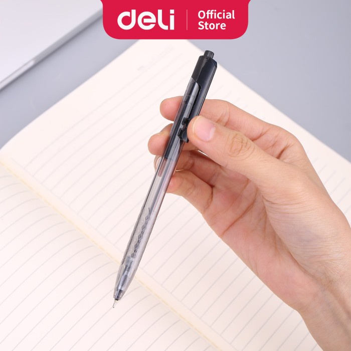 

Terlaris Deli EQ01320 Retractable Smooth Ballpoint Pen 0.7mm Black / Pulpen