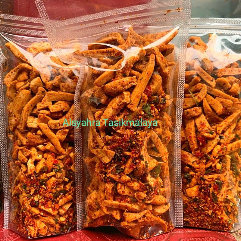 Basreng Baso Goreng Pedas Daun Jeruk Kemasan Pouch / Basreng Bojot Pedas Daun Jeruk