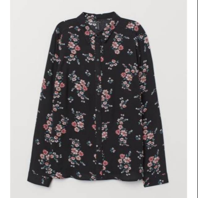 Blouse/ kemeja wanita branded floral print - H&M