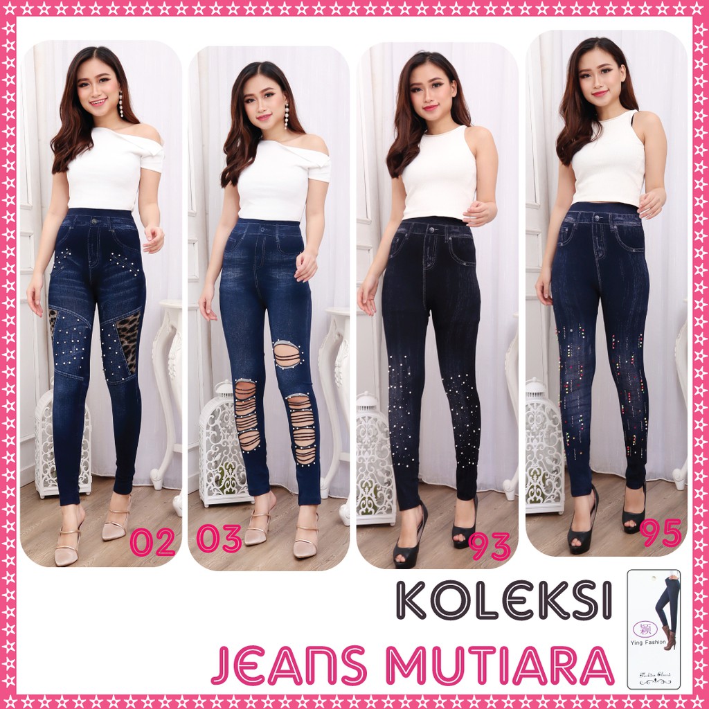 Legging Jeans Mutiara Wanita / legging Wanita Fashion / Legging import wanita