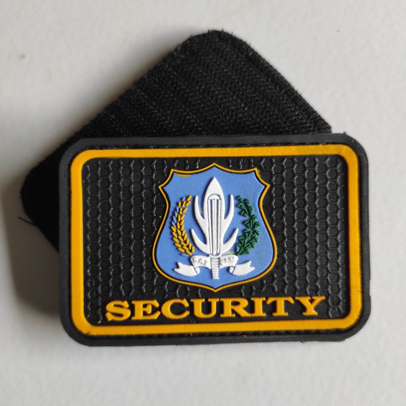 PATCH RUBBER LOGO SECURITY KOTAK TERBARU/SATPAM/TEMPELAN EMBLEM KARET VELCRO