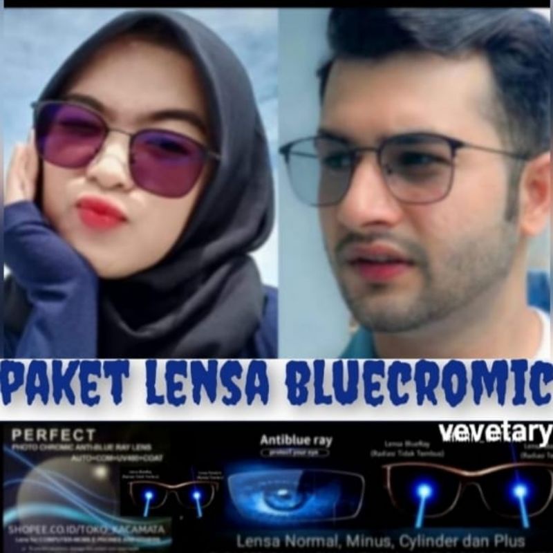 kacamata Photocromic Wanita/pria lensa minus [Frame 1924]