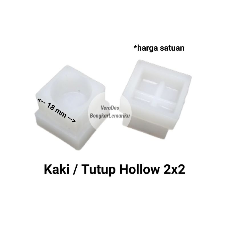 Tutup Hollow 2x2 Plastik Putih / Kaki Kursi Meja Holo