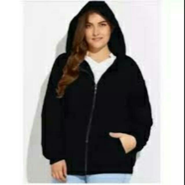 Jaket Wanita Jumbo / Jaket Hoodie Big Size S - XXXXXL / Cewek Fleece Premium Tebal