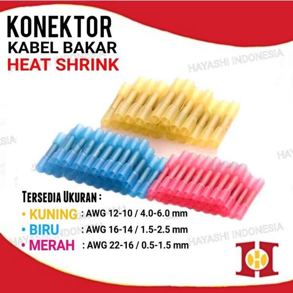 Konektor Penyambung Kabel Heat Shrink Isolasi Bakar - 10pcs