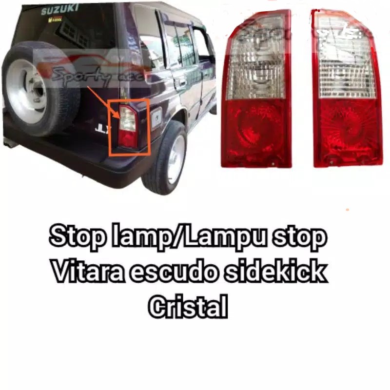 Lampu Stop Suzuki Vitara, Sidekick, Escudo Putih-merah (2pcs) 1992-1997