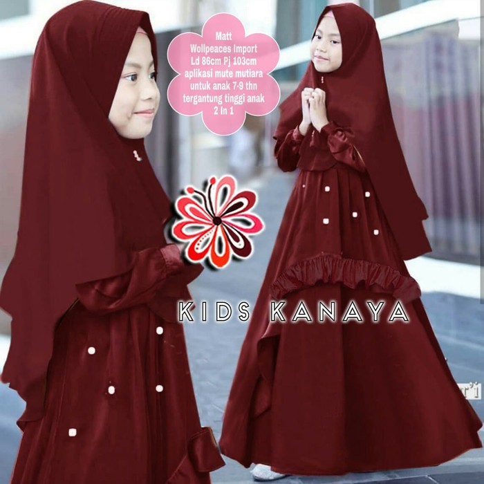 Gamis Yumna Gamis Anak Muslim Syari Pachira Kids Usia 6~11 T JB800 Chm Kanaya Kids Maxi Dress Syar