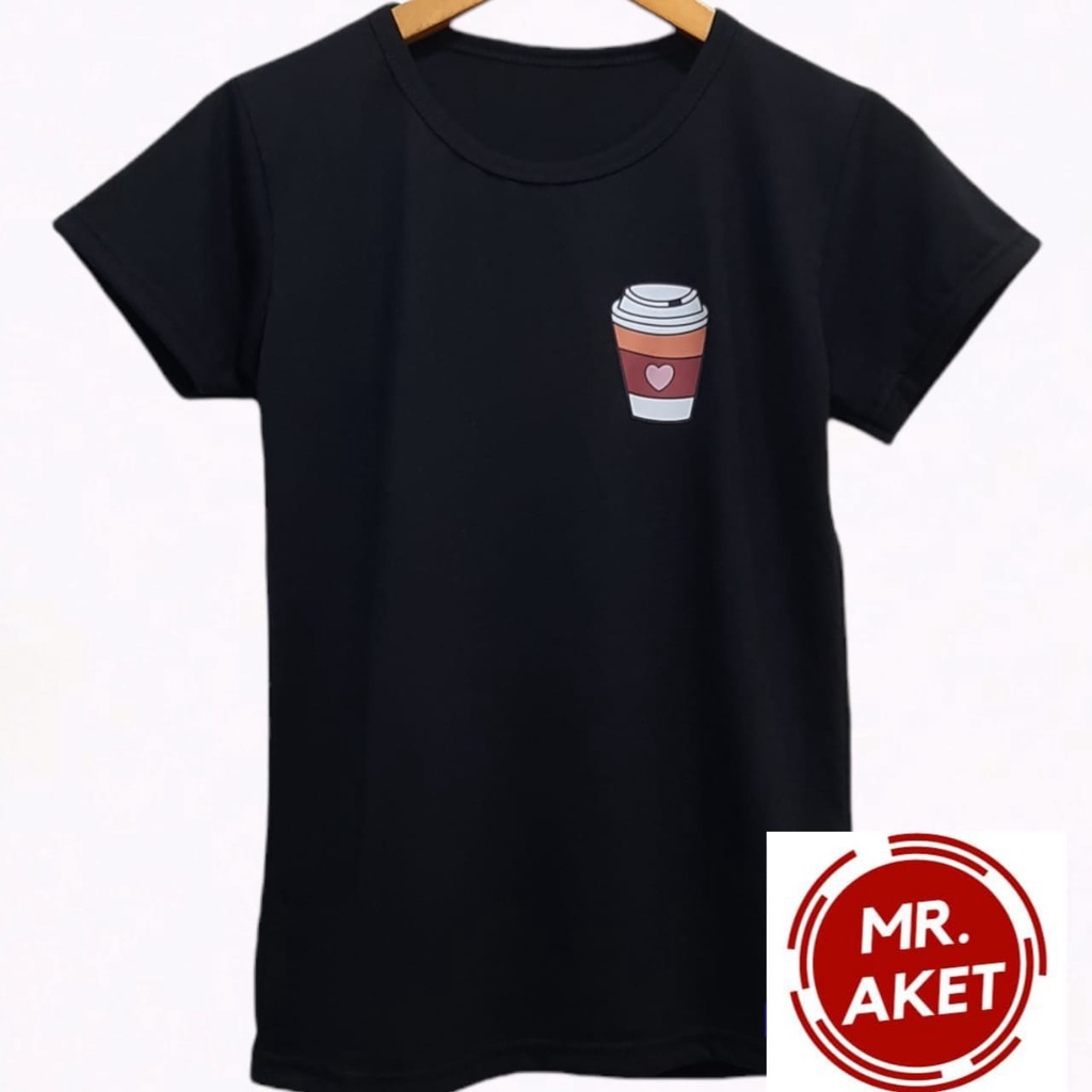 Promo murah meriah !! Kaos O Neck wanita lengan pendek motif logo printing ukuran L. XL  harga murah  meriah