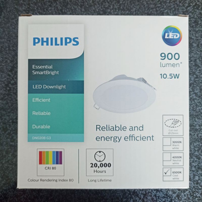 LAMPU DOWNLIGHT LED PHILIPS DN020B 10,5W G3 10.5 Watt D125 5 INCH 10.5W HIAS TIDUR PANEL SNI GARANSI RESMI CAFE RUMAH MINIMALIS PLAFON