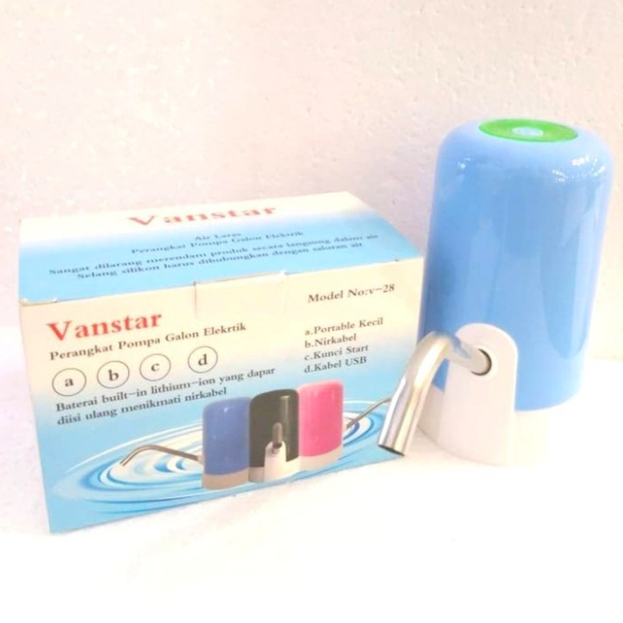 VANSTAR POMPA GALON CAS ELEKTRIK BATERAI DISPENSER AIR GALON USB LED WIRELESS