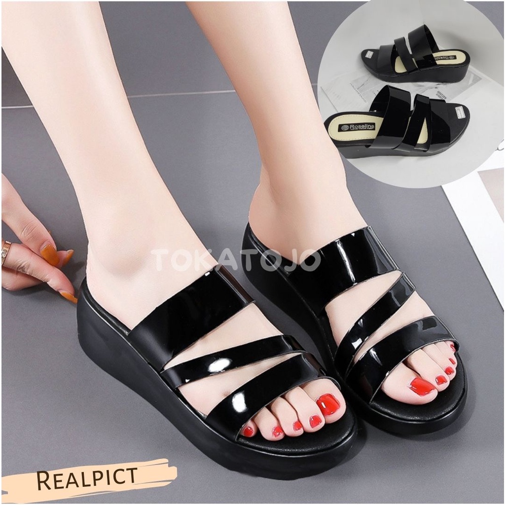 Sandal wedges wanita terbaru 2022 MIKA JELLY PREMIUM sandal wanita terbaru cassual fashion korea sandal wanita hak 5 cm terbaru di jamin realpict sandal wanita murmer