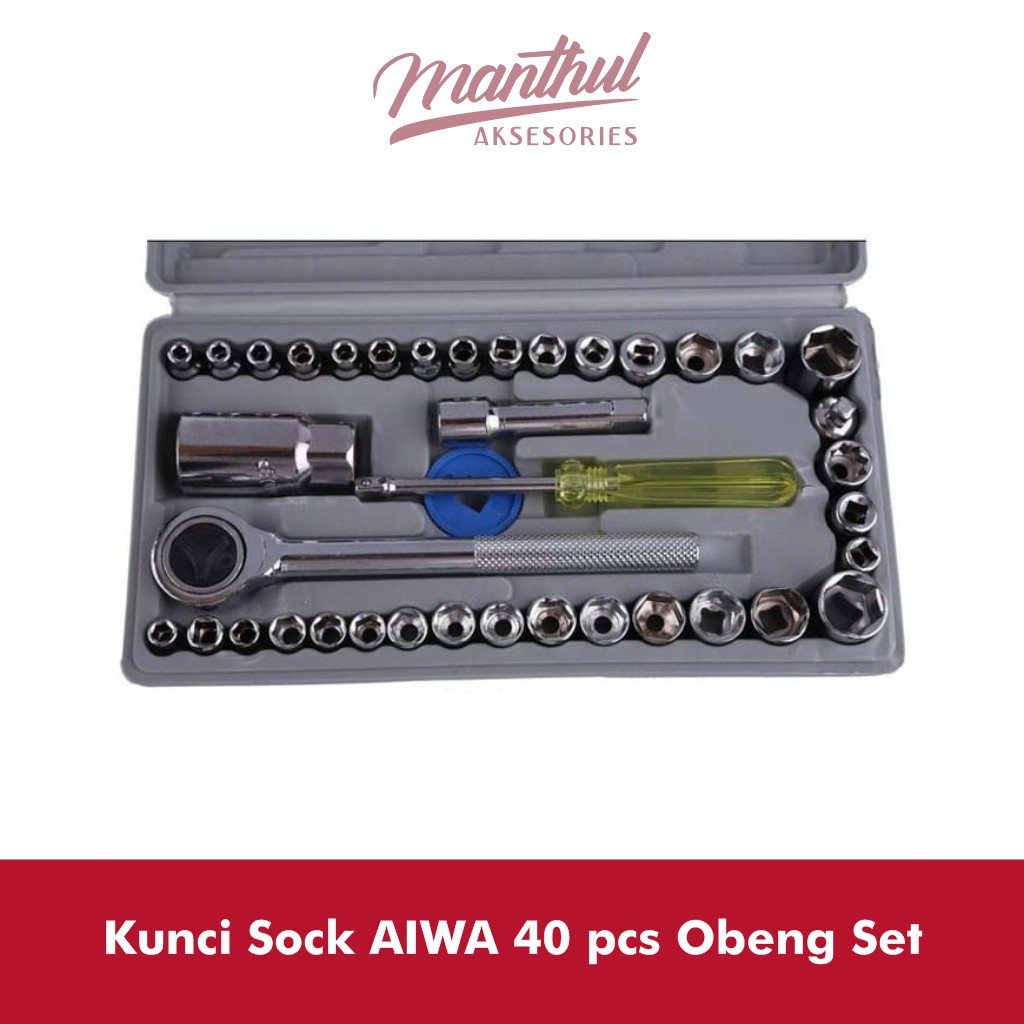 Kunci Sock AIWA 40 pcs Obeng Set