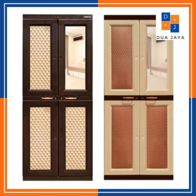 Lemari Plastik Cortez Tabitha / Lemari Pakaian kaca Gantung / Lemari Pakaian Cortez Hambalan / Lemar