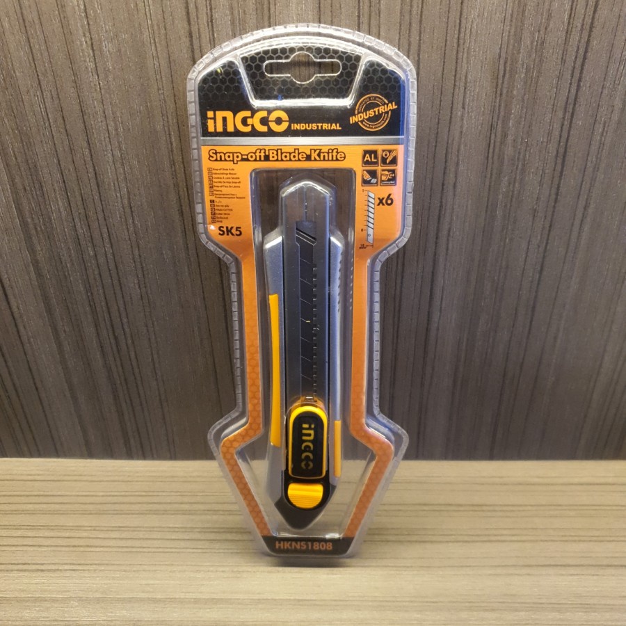 

Ingco Industrial Snaf Off Blade Knife Pisau Cutter 18 Mm Premium Class