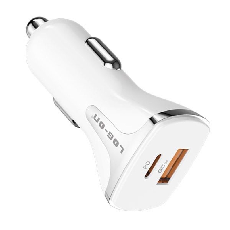 LOG-ON CAR CHARGER 36W PD+QC 3.0 SPACE X LO-SV32/ KEPALA CHARGER MOBIL LOG ON